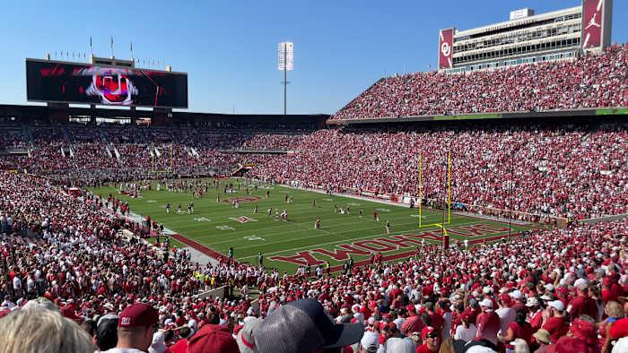 Photo from Road to CFB, 2021. Oklahoma hosts Nebraska.